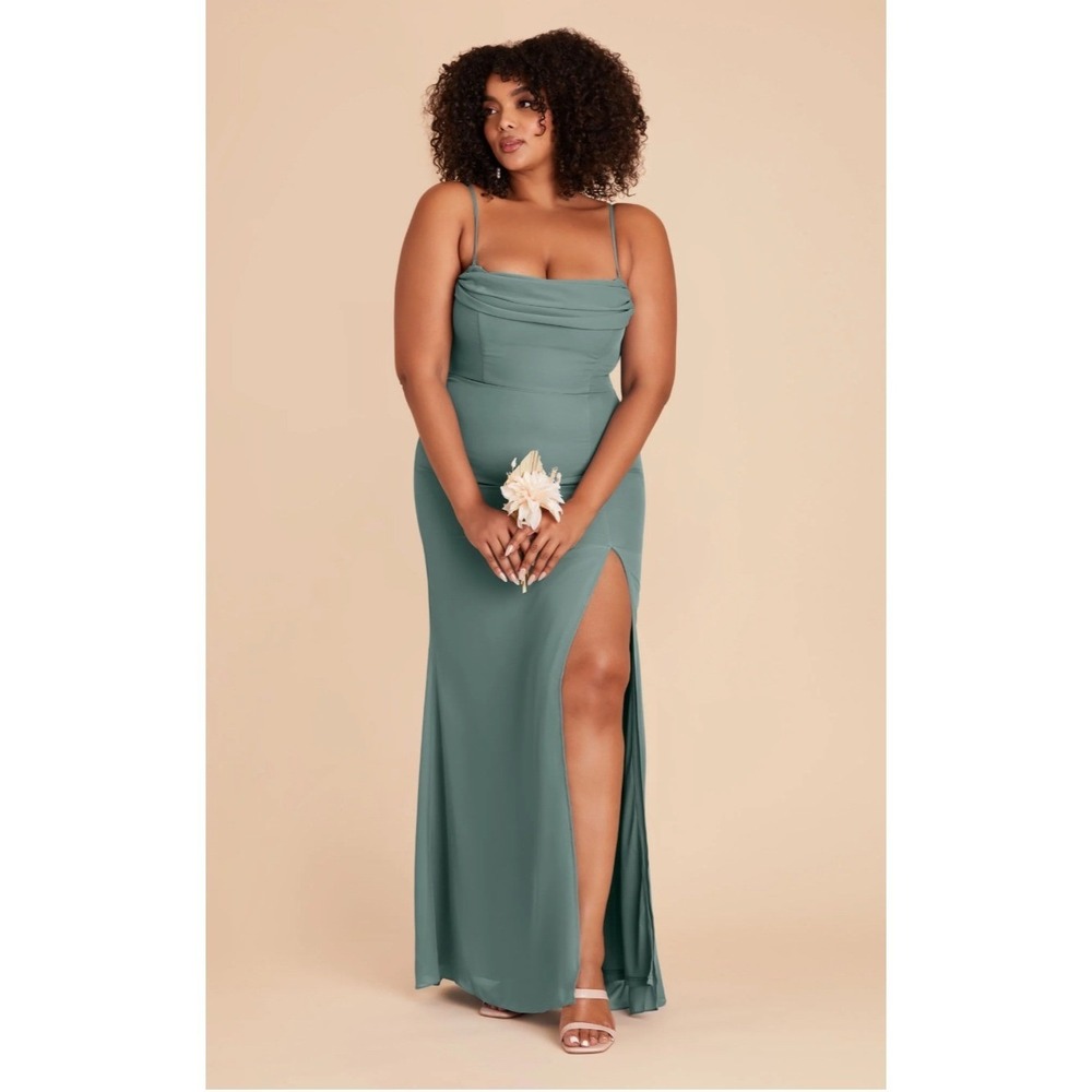 Birdy Grey Sage Green Maxi Dress with Side Slit